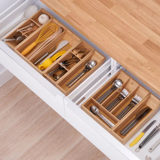 6-piece Bamboo Drawer Organizer