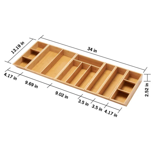 6-piece Bamboo Drawer Organizer