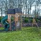 KidKraft Acadia Manor Wooden Outdoor Swing Set with Two Slides