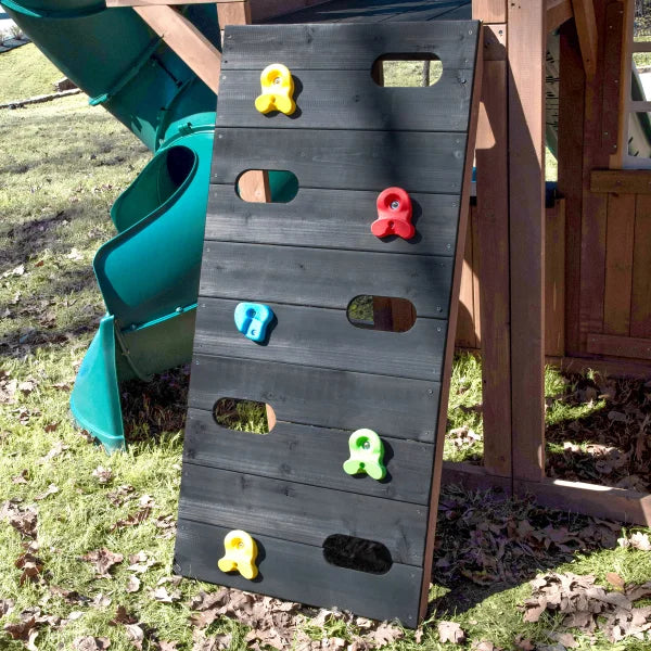 KidKraft Acadia Manor Wooden Outdoor Swing Set with Two Slides