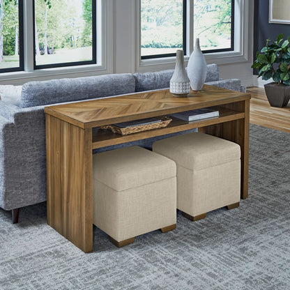 Sofa Table and 2 Ottomans