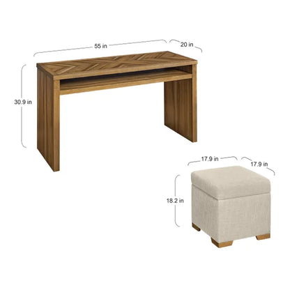 Sofa Table and 2 Ottomans