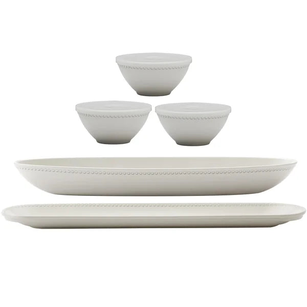 Pandex 5-piece Beaded Melamine Serveware Set - Thumbnail 2