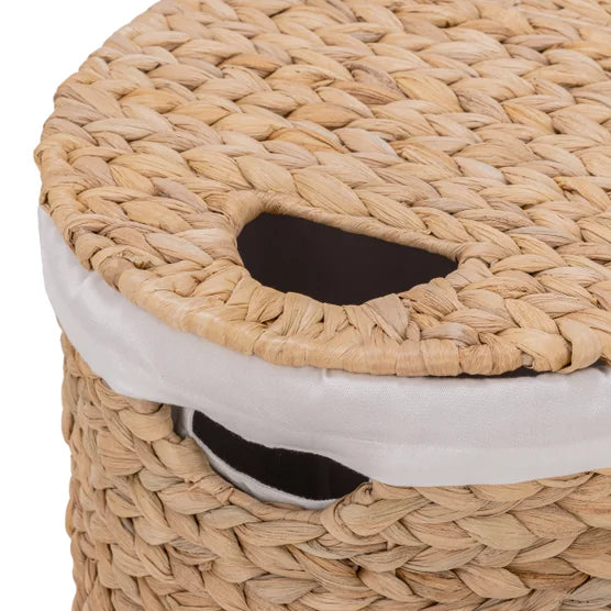 Handwoven Water Hyacinth Laundry Hamper