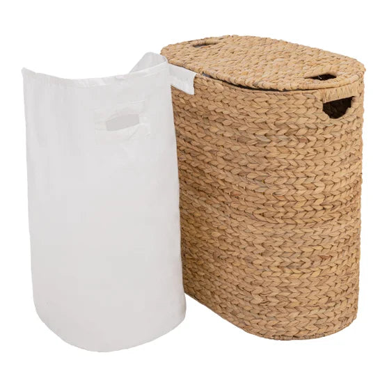 Handwoven Water Hyacinth Laundry Hamper