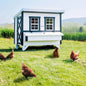 OverEZ Farmhouse Large Chicken Coop with Feeder, Waterer, and Bedding