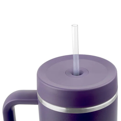 ThermoFlask 40 oz Insulated Stainless Steel Tumbler with Handle and Straw Lid, 2-pack