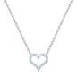 Round Brilliant 0.25 ctw VS2 Clarity, I Color Diamond 14kt White Gold Heart Necklace