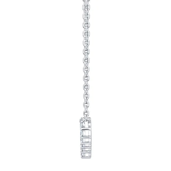 Round Brilliant 0.25 ctw VS2 Clarity, I Color Diamond 14kt White Gold Heart Necklace