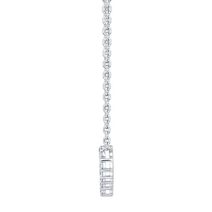 Round Brilliant 0.25 ctw VS2 Clarity, I Color Diamond 14kt White Gold Heart Necklace
