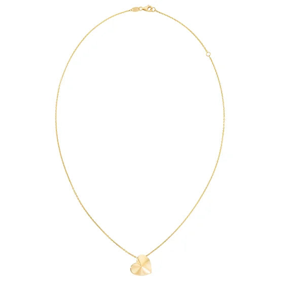 14kt Yellow Gold Pyramid Heart Necklace