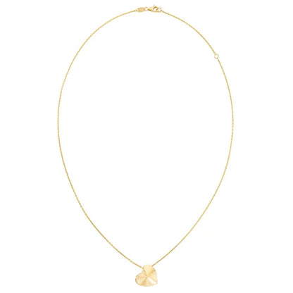 14kt Yellow Gold Pyramid Heart Necklace