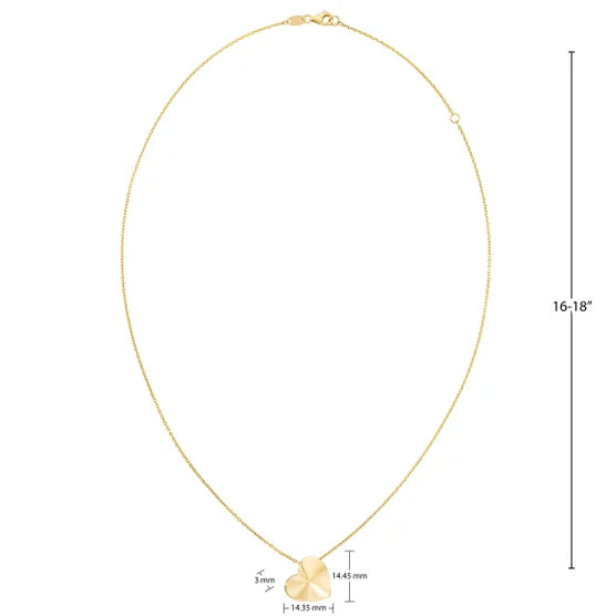 14kt Yellow Gold Pyramid Heart Necklace