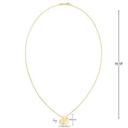 14kt Yellow Gold Pyramid Heart Necklace