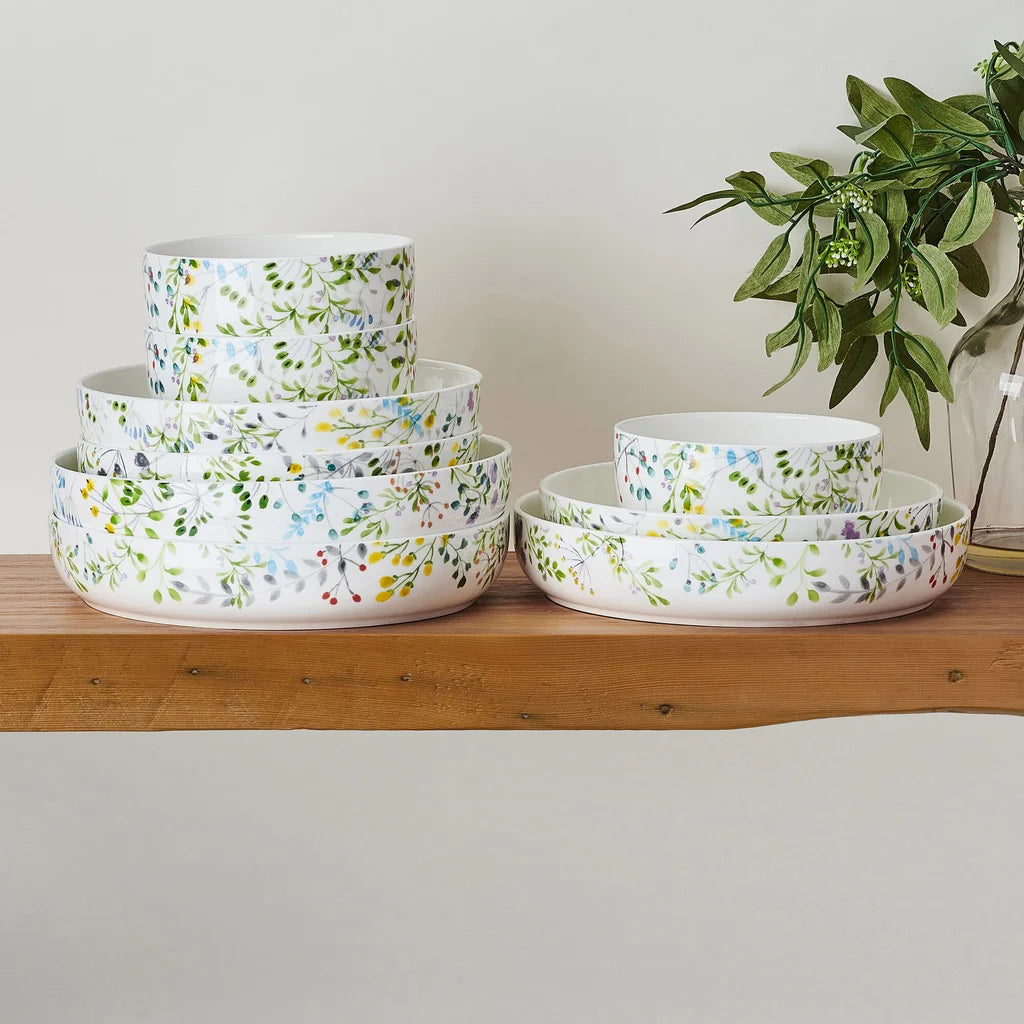 Tivoli Garden Bone China 9-piece Bowl Set