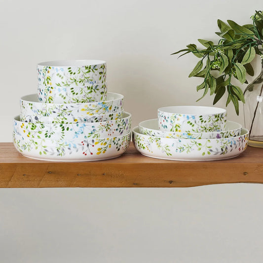 Tivoli Garden Bone China 9-piece Bowl Set