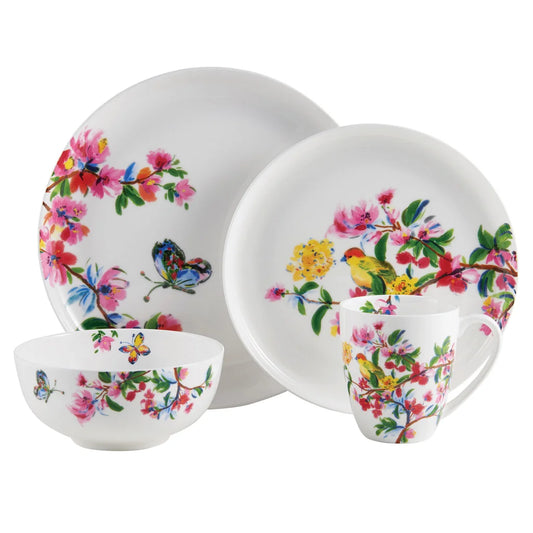 Butterfly Garden Bone China 16-piece Dinnerware Set