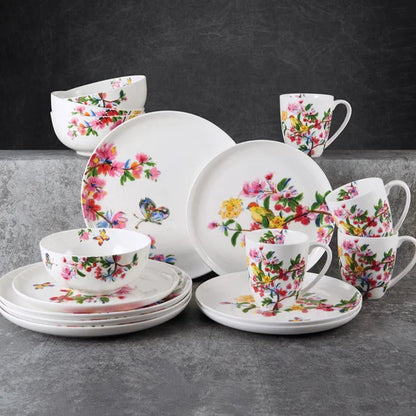 Butterfly Garden Bone China 16-piece Dinnerware Set