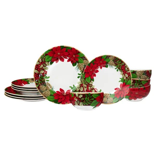 Fifth December Blooms 12-piece Dinnerware Set
