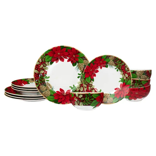Fifth December Blooms 12-piece Dinnerware Set