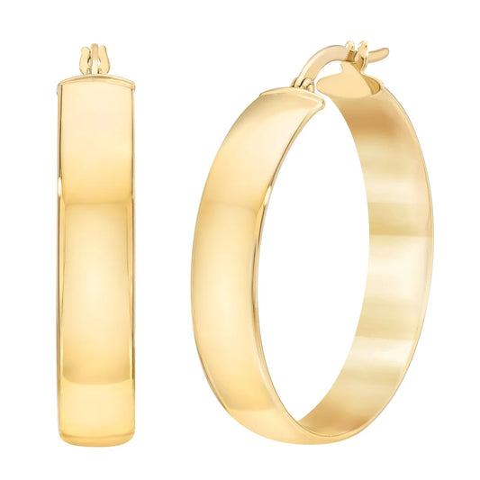 18kt Yellow Gold Wide Hoop Earrings