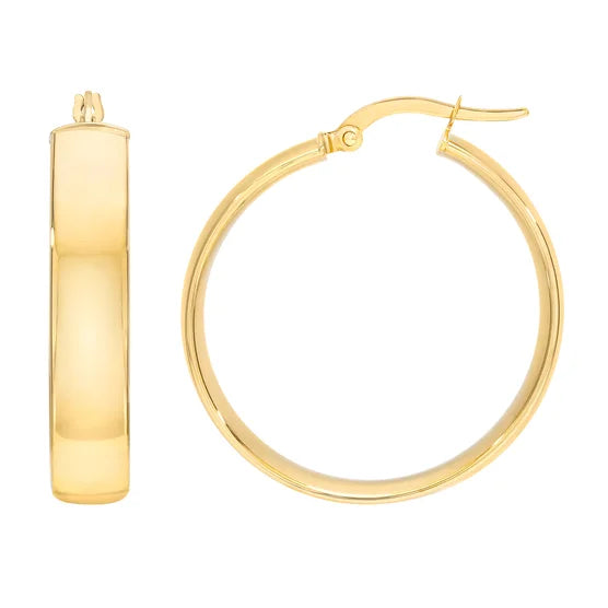 18kt Yellow Gold Wide Hoop Earrings