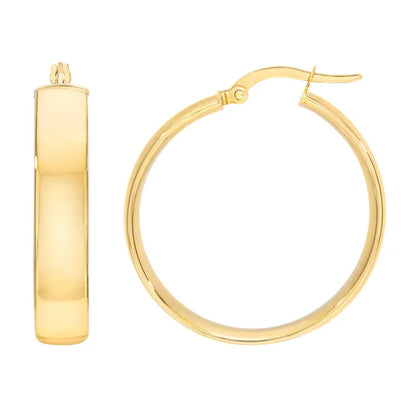 18kt Yellow Gold Wide Hoop Earrings