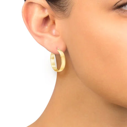 18kt Yellow Gold Wide Hoop Earrings