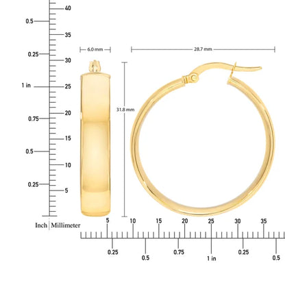 18kt Yellow Gold Wide Hoop Earrings