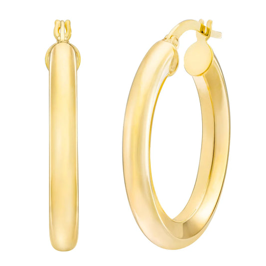14kt Yellow Gold Oval Hoop Earrings