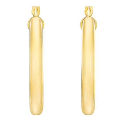 14kt Yellow Gold Oval Hoop Earrings