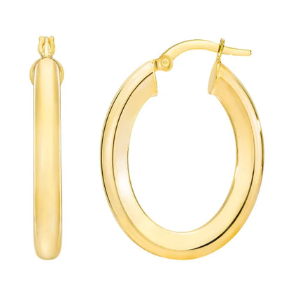 14kt Yellow Gold Oval Hoop Earrings