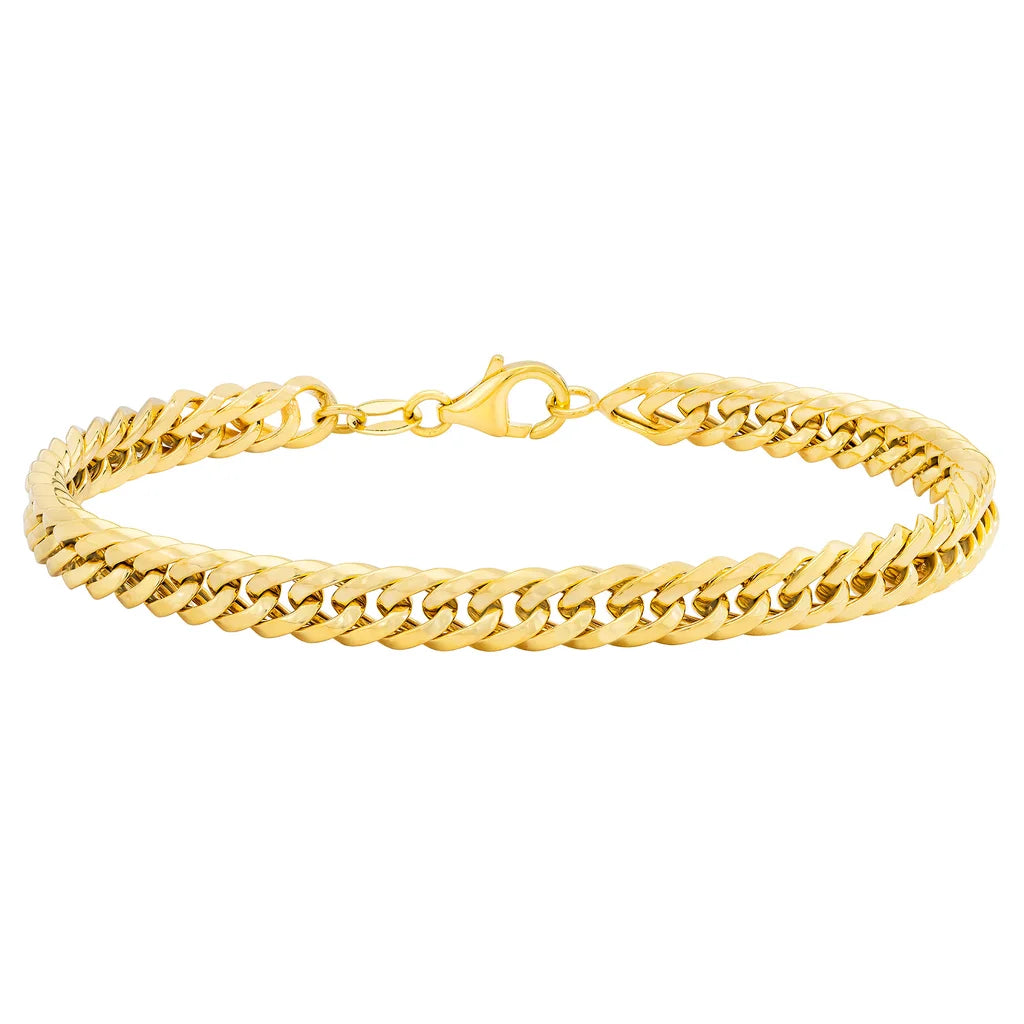 14kt Yellow Gold Double Curb Bracelet