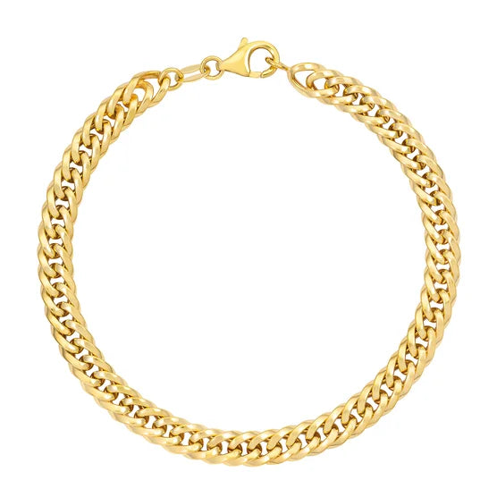 14kt Yellow Gold Double Curb Bracelet