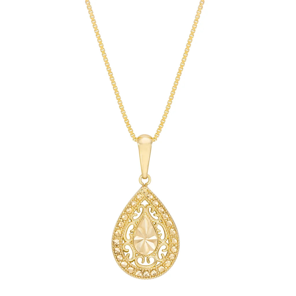 14kt Yellow Gold Pear Drop Pendant