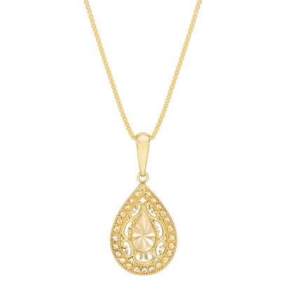 14kt Yellow Gold Pear Drop Pendant