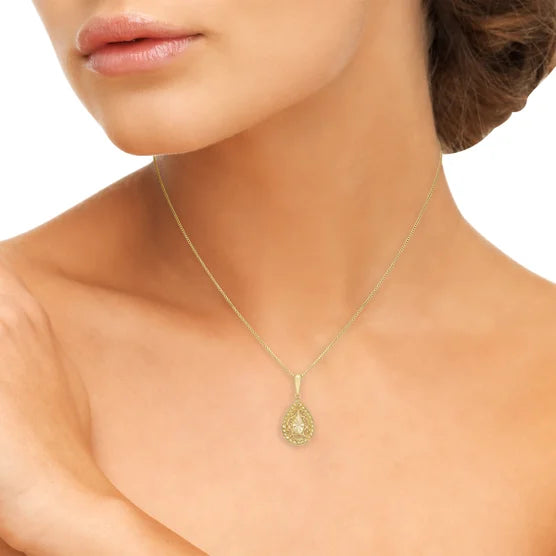 14kt Yellow Gold Pear Drop Pendant