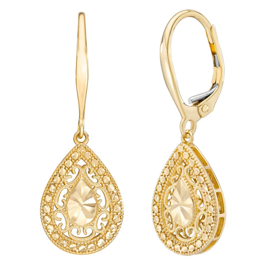 14kt Yellow Gold Pear Drop Earrings
