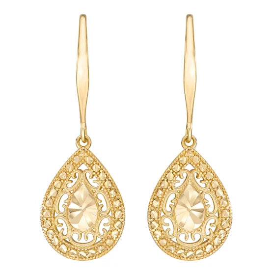 14kt Yellow Gold Pear Drop Earrings
