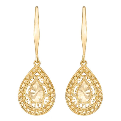 14kt Yellow Gold Pear Drop Earrings