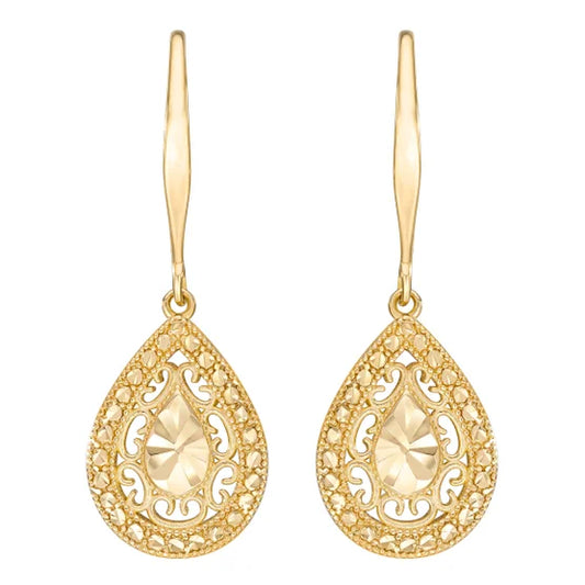 14kt Yellow Gold Pear Drop Earrings