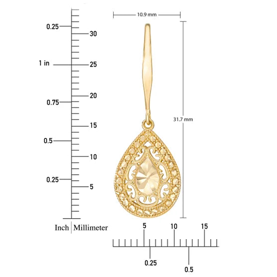 14kt Yellow Gold Pear Drop Earrings