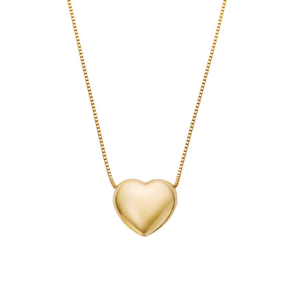 14kt Yellow Gold Puffed Heart Necklace