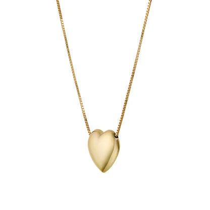 14kt Yellow Gold Puffed Heart Necklace