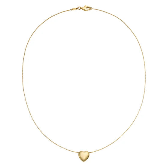 14kt Yellow Gold Puffed Heart Necklace