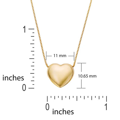14kt Yellow Gold Puffed Heart Necklace