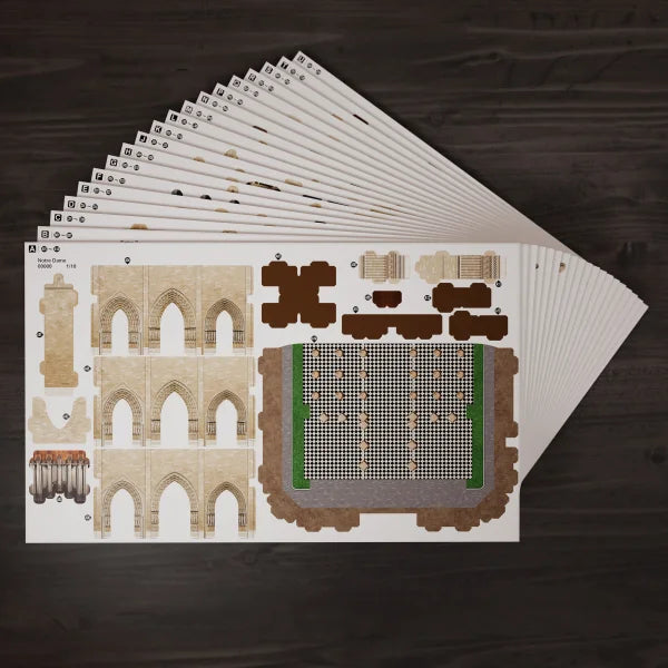 4D Build Notre Dame 3D Model Kit Puzzle with LED Lights