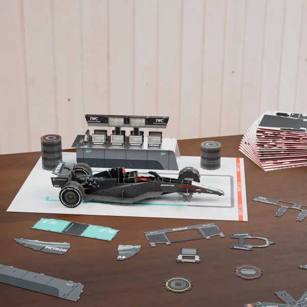 4D Build Mercedes W15 Garage Set 3D Model Kit Puzzle with LED Lights