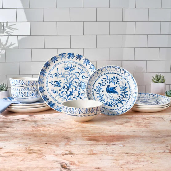 Sicily Blue 12-piece Dinnerware Set