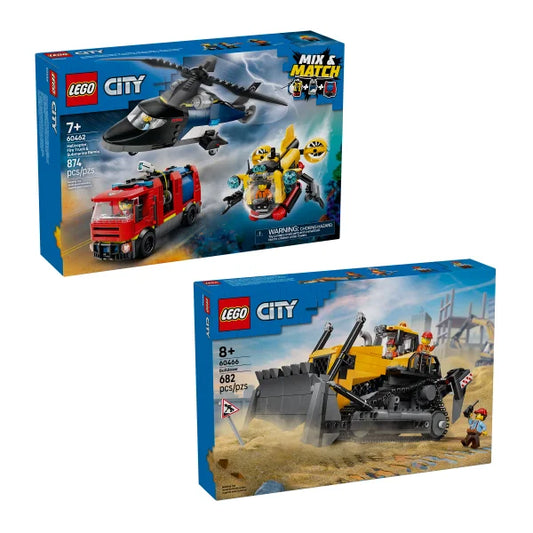 Bulldozer and Helicopter, Fire Truck and Submarine Remix Bundle